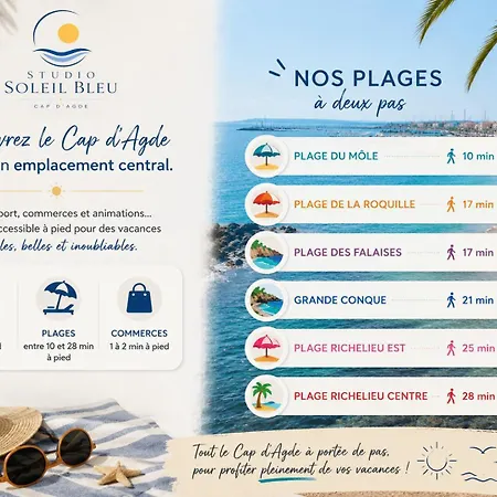 Soleil Bleu Centre Port Plages A Pied 阿格德